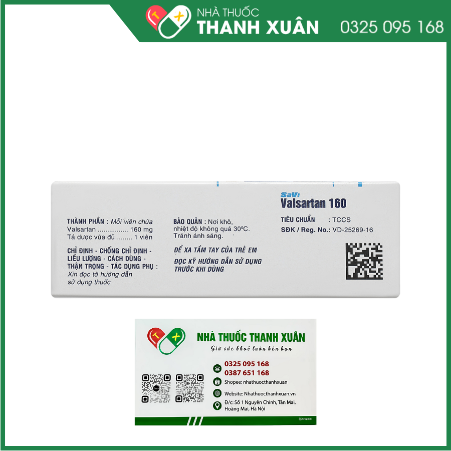 Savi Valsartan 160 điều trị tăng huyết áp, suy tim